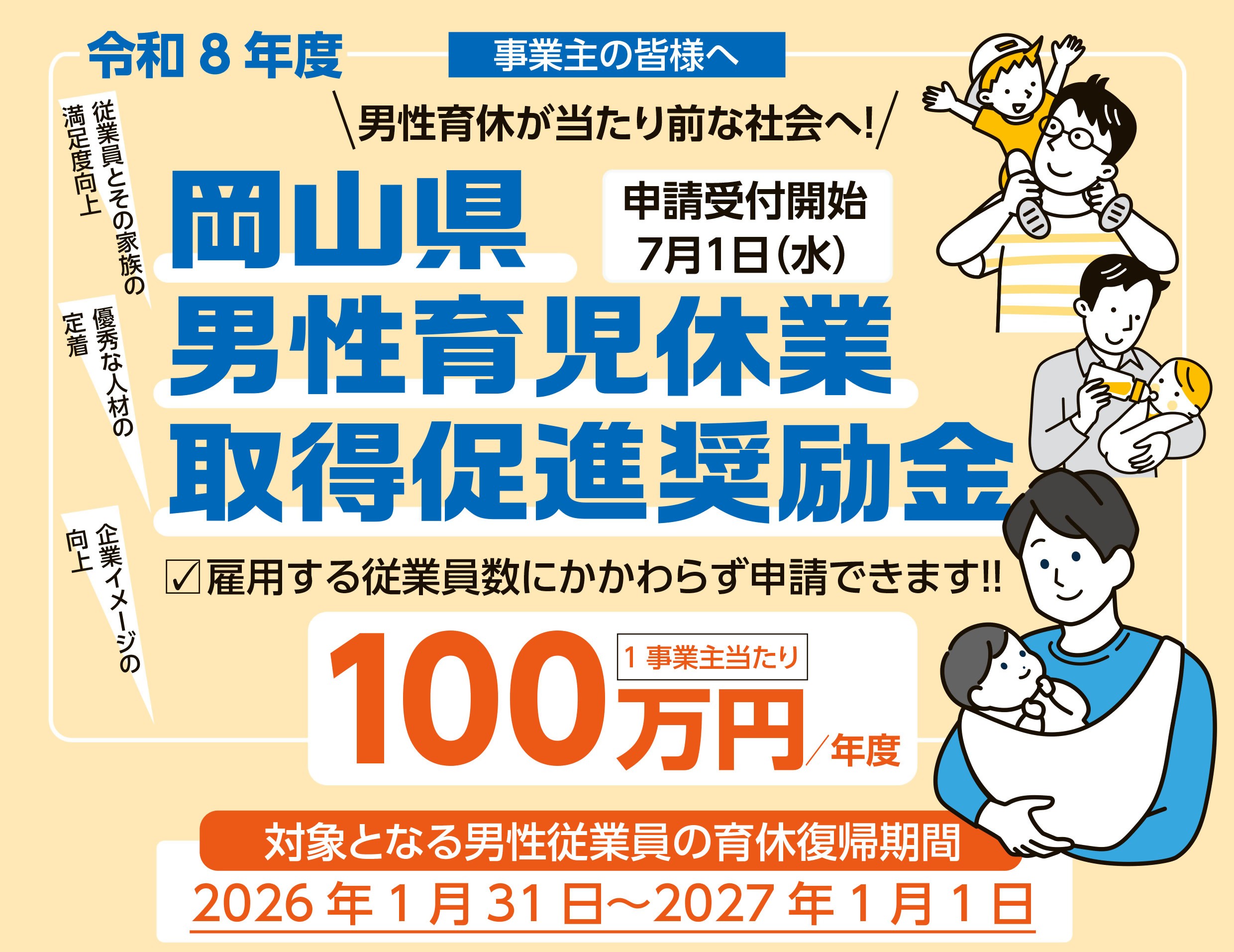 男性育児休業取得等促進事業の画像