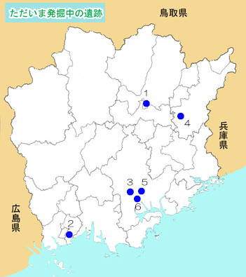 今年度調査する遺跡の位置が示されています。