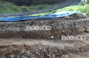 洪水による土砂の堆積状況