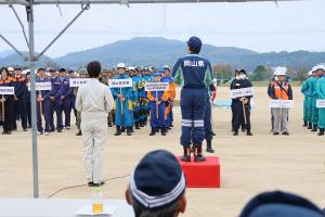 県・笠岡市総合防災訓練