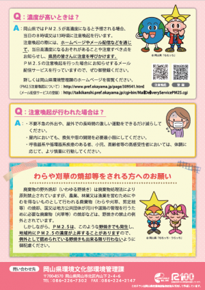 PM2.5に関するチラシ裏面