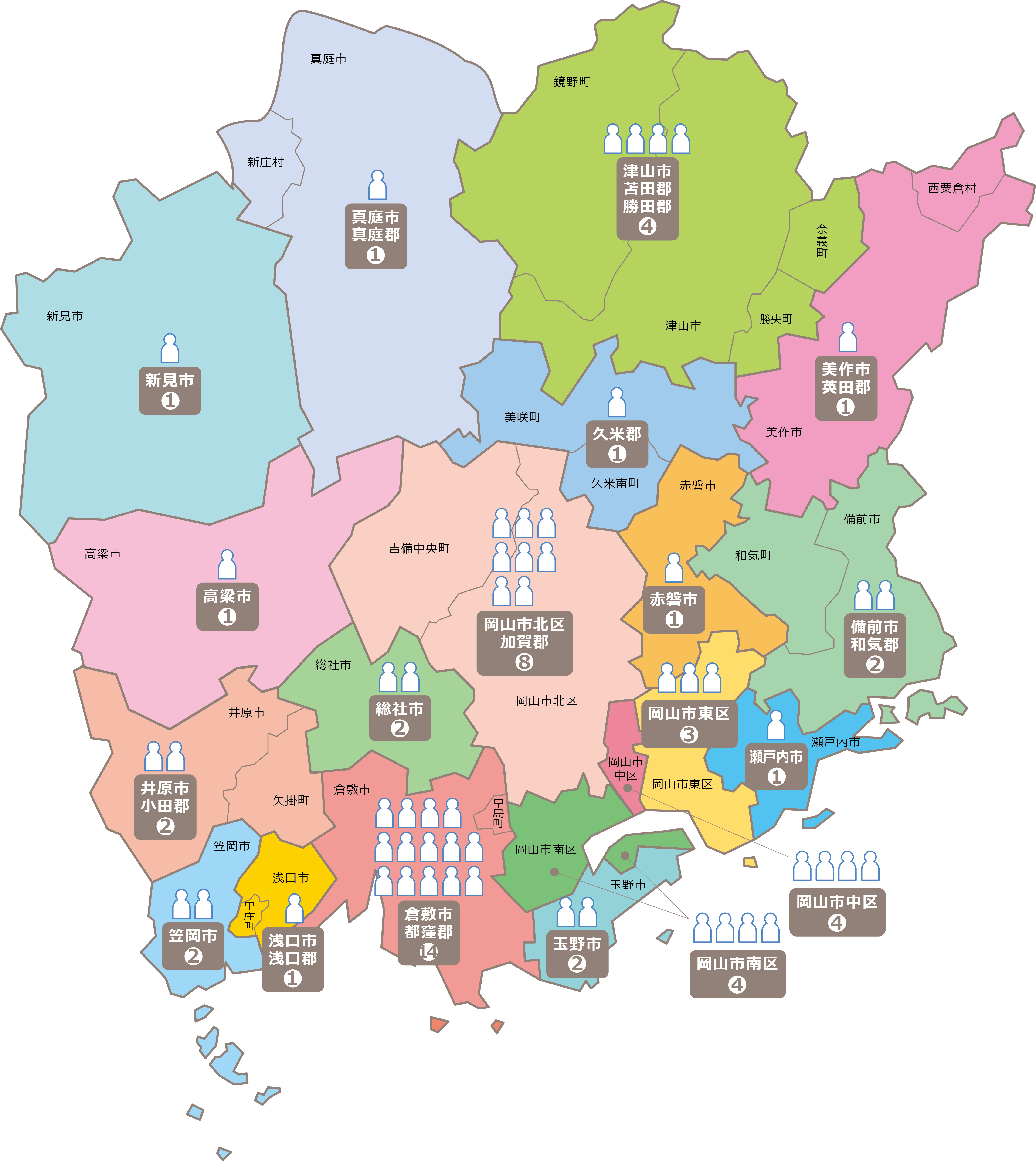委員定数・選挙区の図