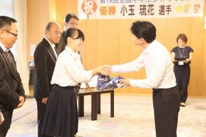 全国中学生少林寺拳法大会優勝者表敬訪問