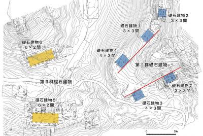 礎石建物群の位置図