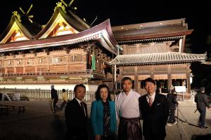 吉備津神社 国宝本殿・拝殿再建600年記念 ライトアップ点灯式