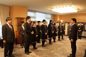 明誠学院高等学校書道部 表敬訪問