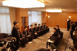 科学の甲子園全国大会優勝 県立岡山朝日高校 表敬訪問