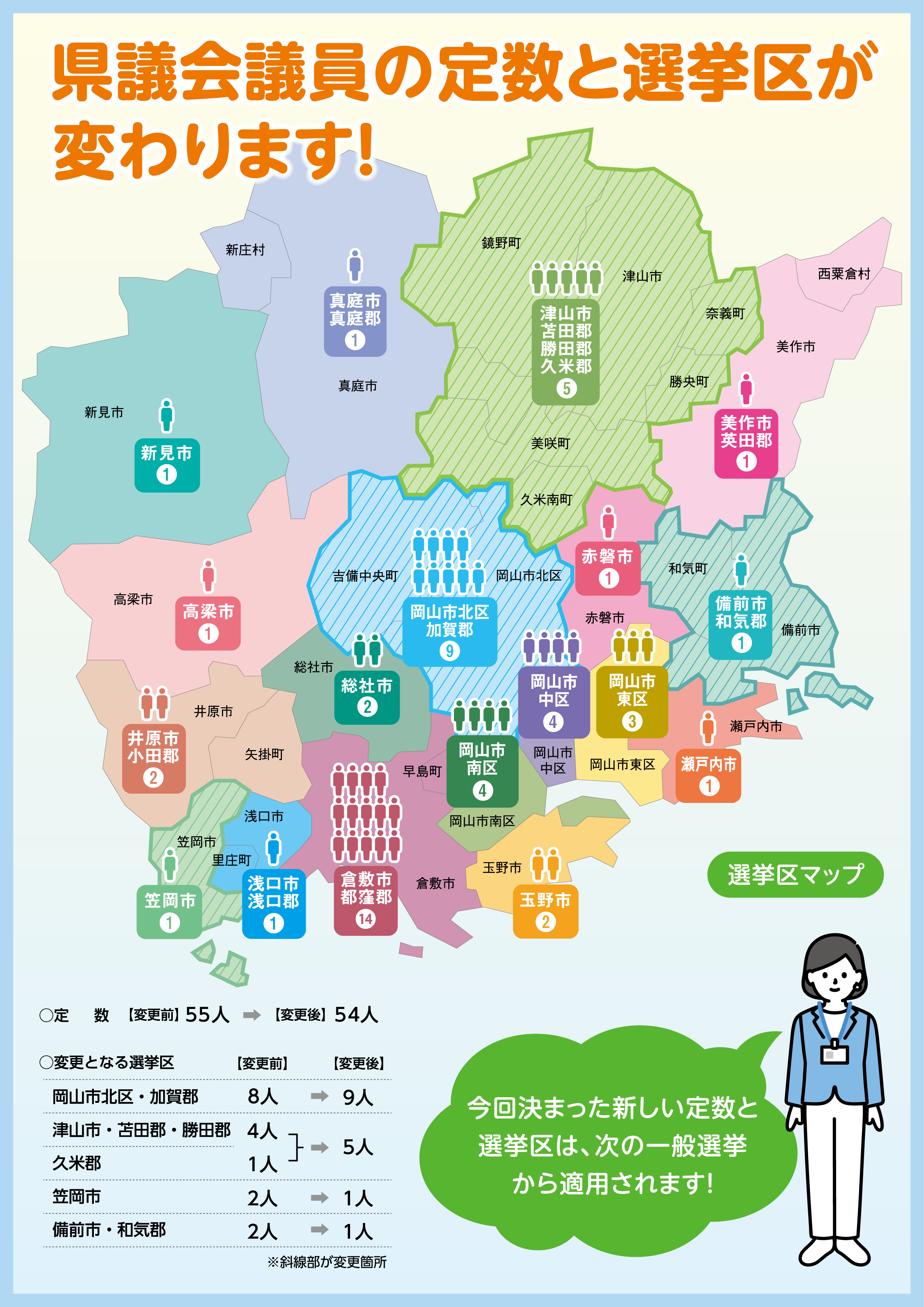 県議会議員の定数と選挙区が変わります!