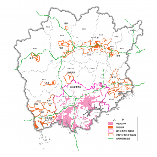 岡山県の都市計画区域