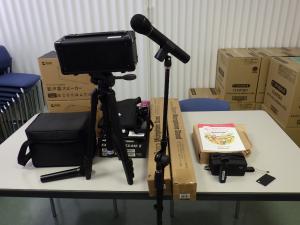 寄附物品(拡張器スピーカー、アクションカメラ等)