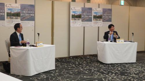 岡山の手延べうどんの試食