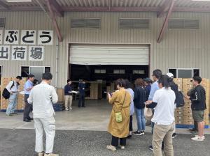 JA担当者の説明を聞く生産者